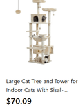 TuTuSol Large Cat Tree & Tower – Indoor Cats Climbing Post with Sisal Scratching Posts - TuTuSol Pet Supplies n' More!