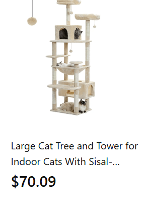 TuTuSol Large Cat Tree & Tower – Indoor Cats Climbing Post with Sisal Scratching Posts - TuTuSol Pet Supplies n' More!