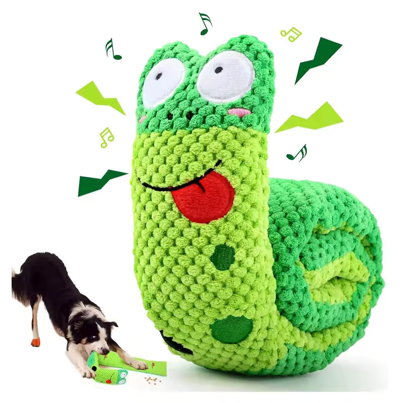 TuTuSol Dog Puzzle Feeder & Interactive Snail Toy – Slow Feeder & Squeaky Plush for Dogs