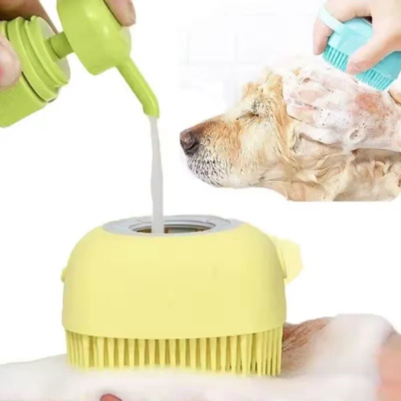 TuTuSol Silicone Dog Bath Massage Glove with Shampoo Dispenser – Gentle Grooming Brush for Dogs & Cats - TuTuSol Pet Supplies n' More!