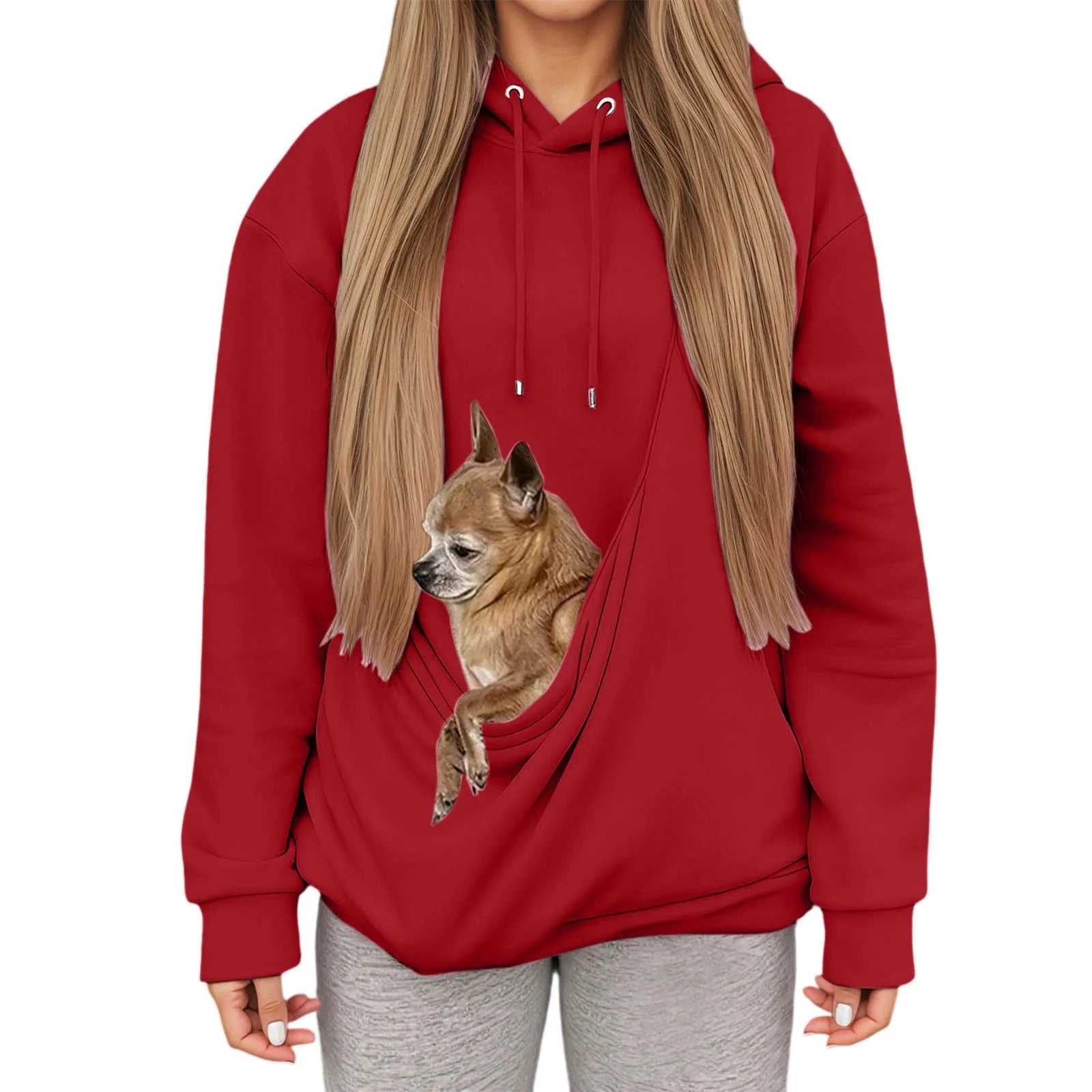 TuTuSol Pet Carrier Hoodie – Unisex Kangaroo Pouch Sweatshirt for Cats & Small Dogs