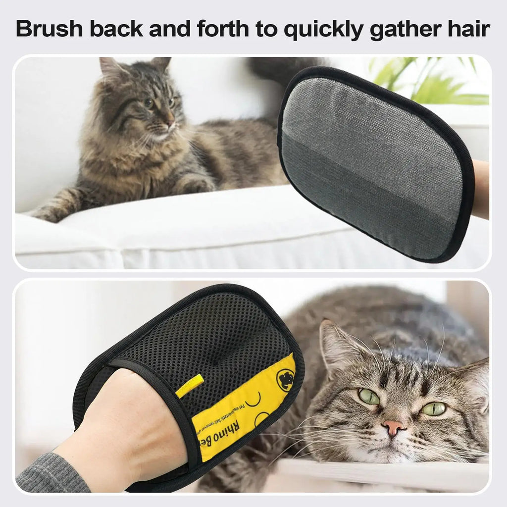 TuTuSol Electrostatic Cat Grooming Gloves – Double-Sided Pet Hair Remover Mitt (2-Pack)