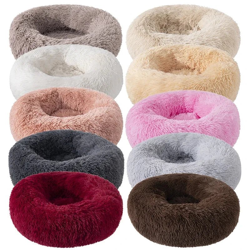 TuTuSol Donut Cat Bed – Super Soft Plush Calming Bed for Cats & Small Dogs, Machine Washable - TuTuSol Pet Supplies n' More!
