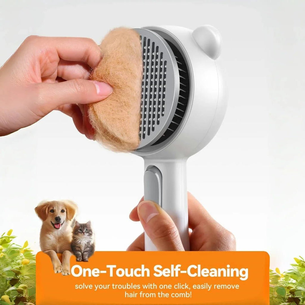 TuTuSol Steam Pet Grooming Brush Pro – Rechargeable Self - Cleaning Spray Brush - TuTuSol Pet Supplies n' More!