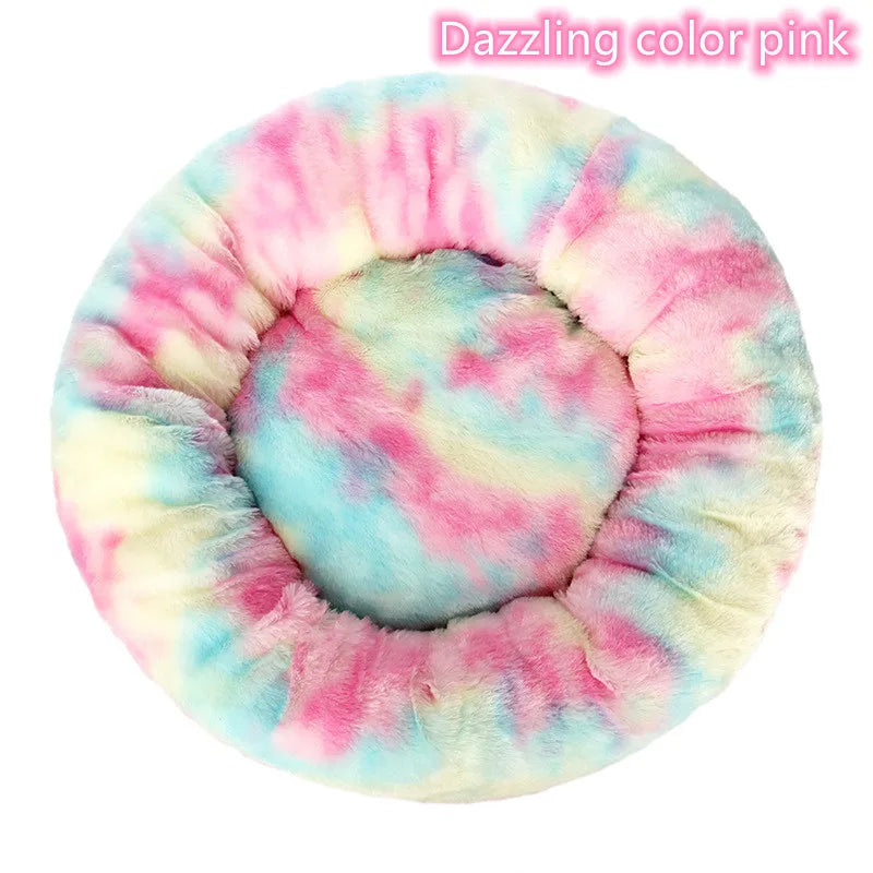 TuTuSol Donut Cat Bed – Super Soft Plush Calming Bed for Cats & Small Dogs, Machine Washable