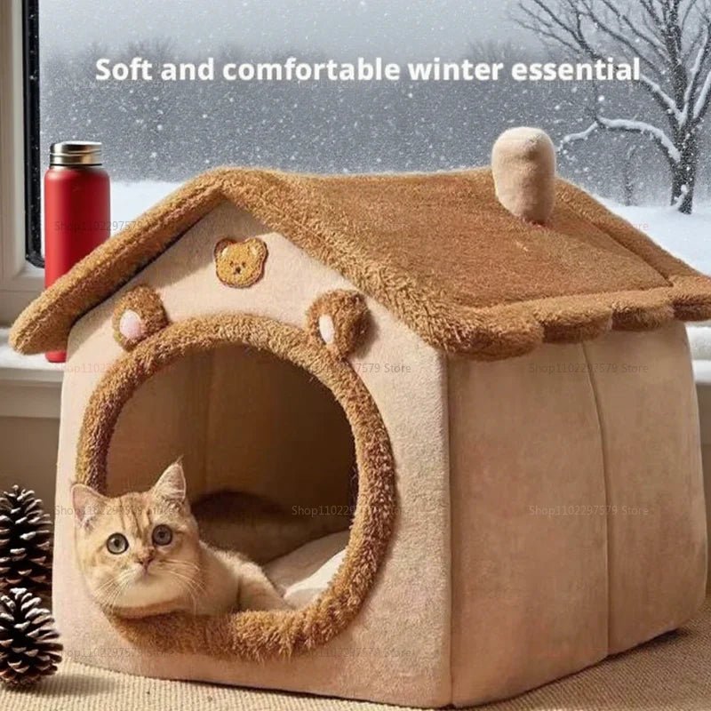 Enclosed Cat Kennel – Washable, Dirt - Resistant Cat House Villa - TuTuSol Pet Supplies n' More!