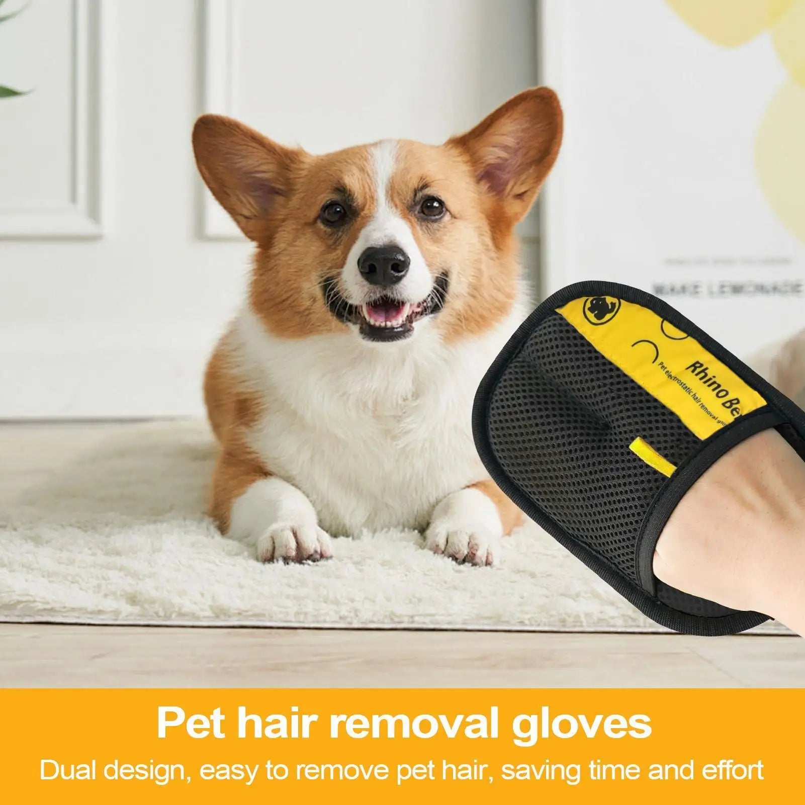 TuTuSol Electrostatic Cat Grooming Gloves – Double-Sided Pet Hair Remover Mitt (2-Pack)