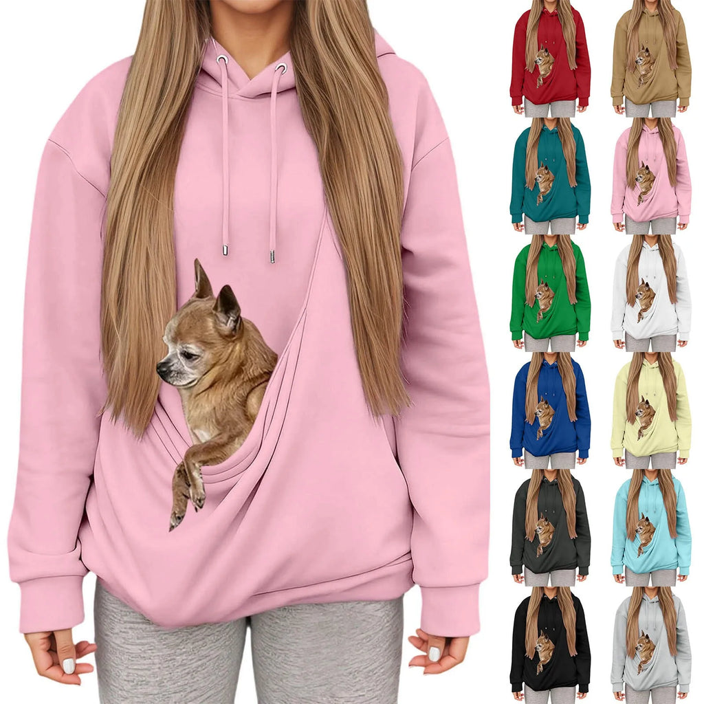 TuTuSol Pet Carrier Hoodie – Unisex Kangaroo Pouch Sweatshirt for Cats & Small Dogs - TuTuSol Pet Supplies n' More!