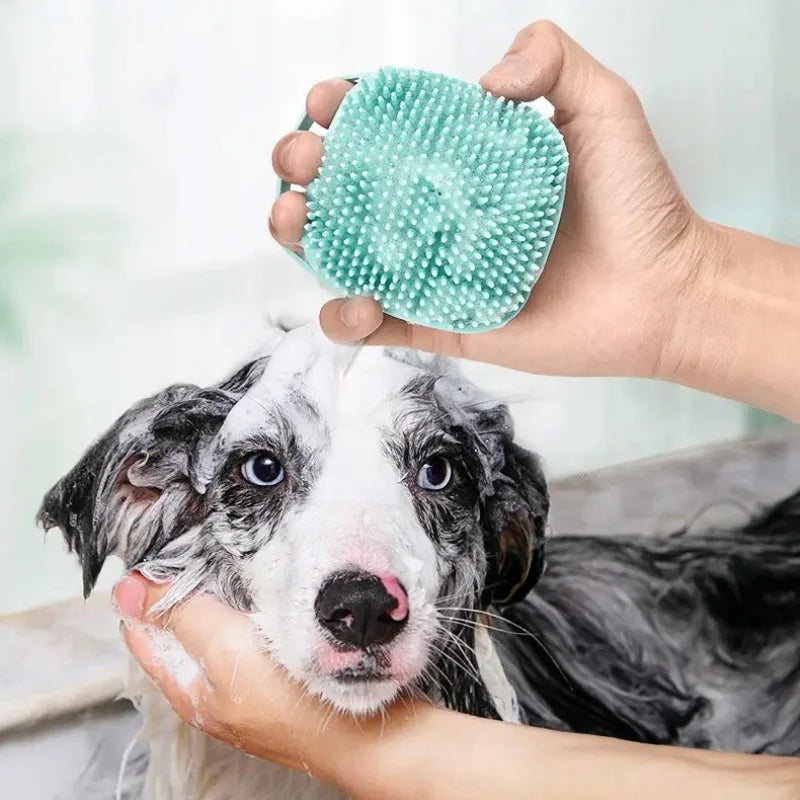 TuTuSol Silicone Dog Bath Massage Glove with Shampoo Dispenser – Gentle Grooming Brush for Dogs & Cats