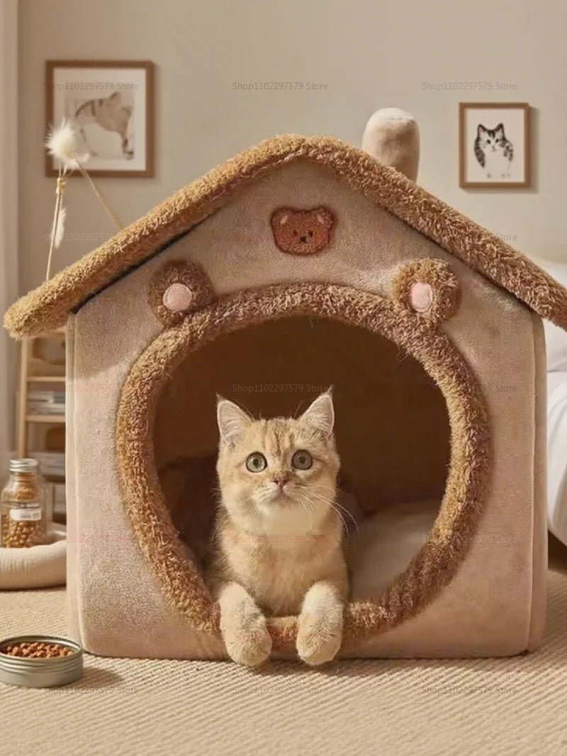 Enclosed Cat Kennel – Washable, Dirt - Resistant Cat House Villa - TuTuSol Pet Supplies n' More!