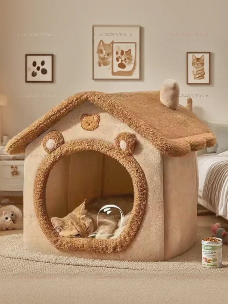 Enclosed Cat Kennel – Washable, Dirt - Resistant Cat House Villa - TuTuSol Pet Supplies n' More!