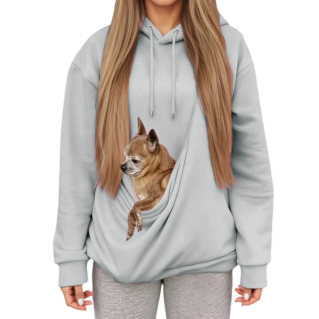 TuTuSol Pet Carrier Hoodie – Unisex Kangaroo Pouch Sweatshirt for Cats & Small Dogs