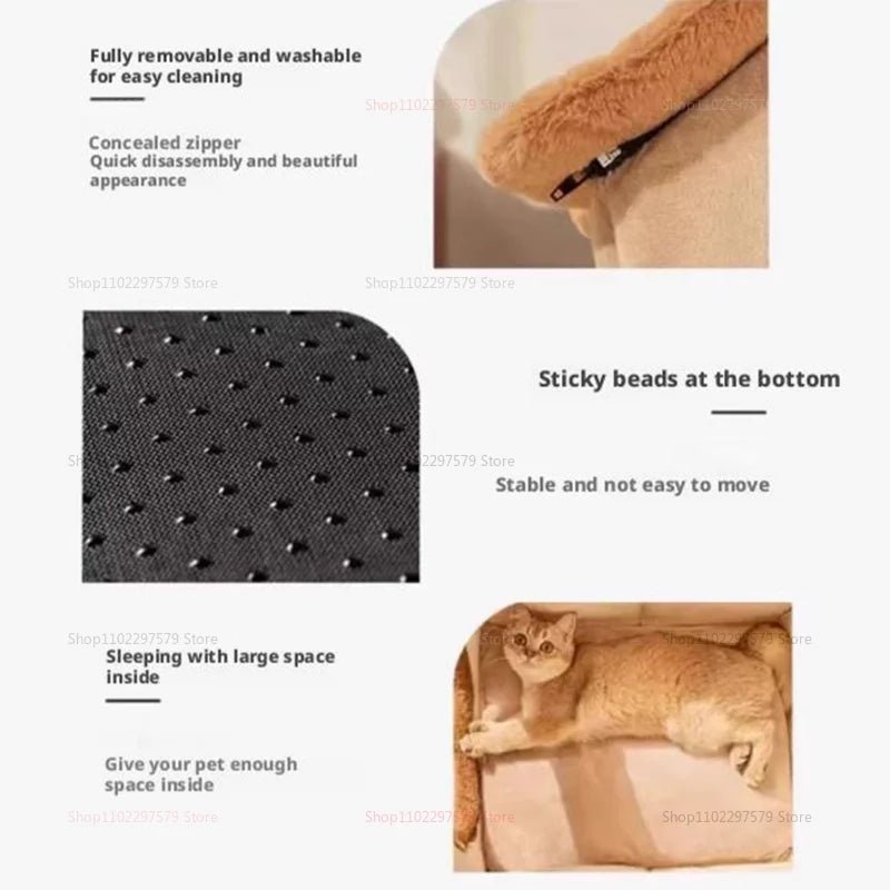 Enclosed Cat Kennel – Washable, Dirt - Resistant Cat House Villa - TuTuSol Pet Supplies n' More!