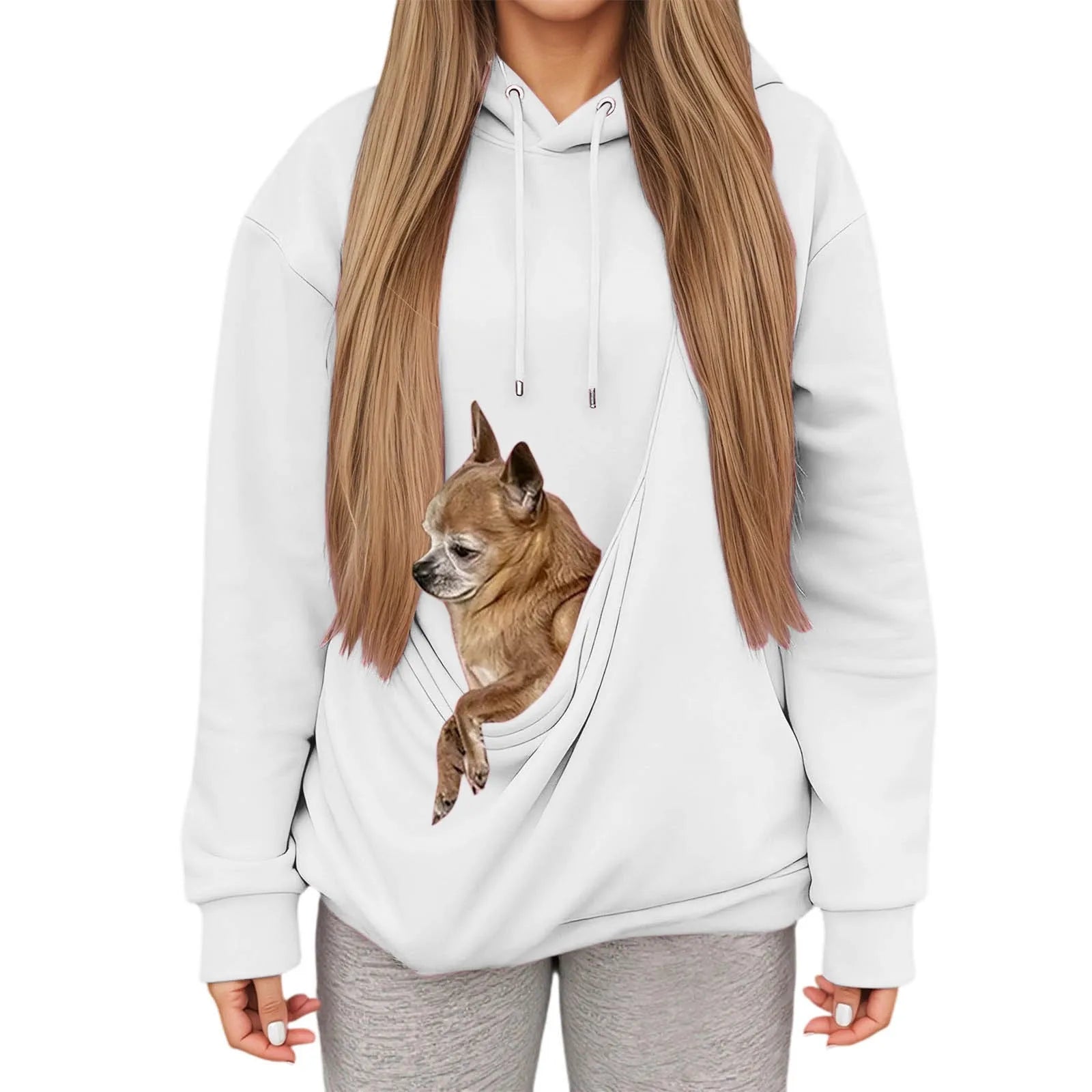 TuTuSol Pet Carrier Hoodie – Unisex Kangaroo Pouch Sweatshirt for Cats & Small Dogs