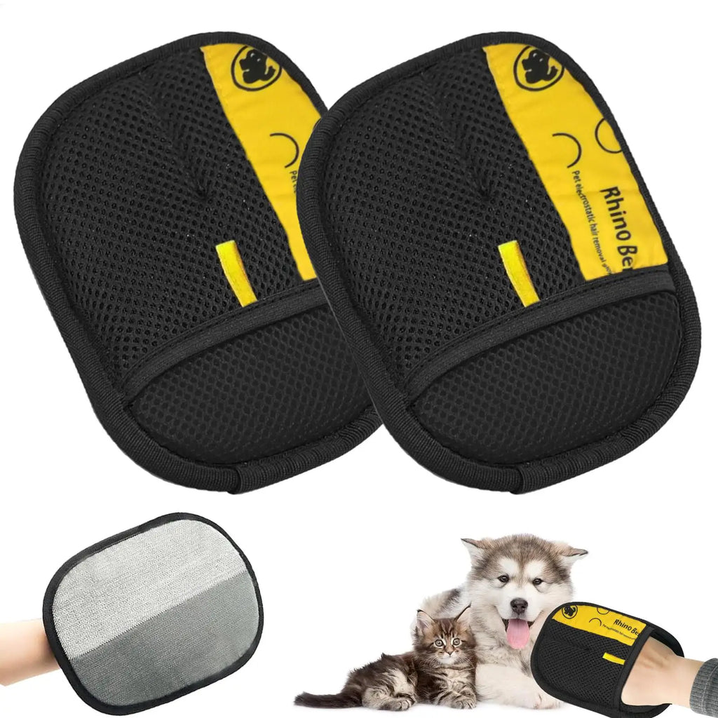 TuTuSol Electrostatic Cat Grooming Gloves – Double-Sided Pet Hair Remover Mitt (2-Pack)