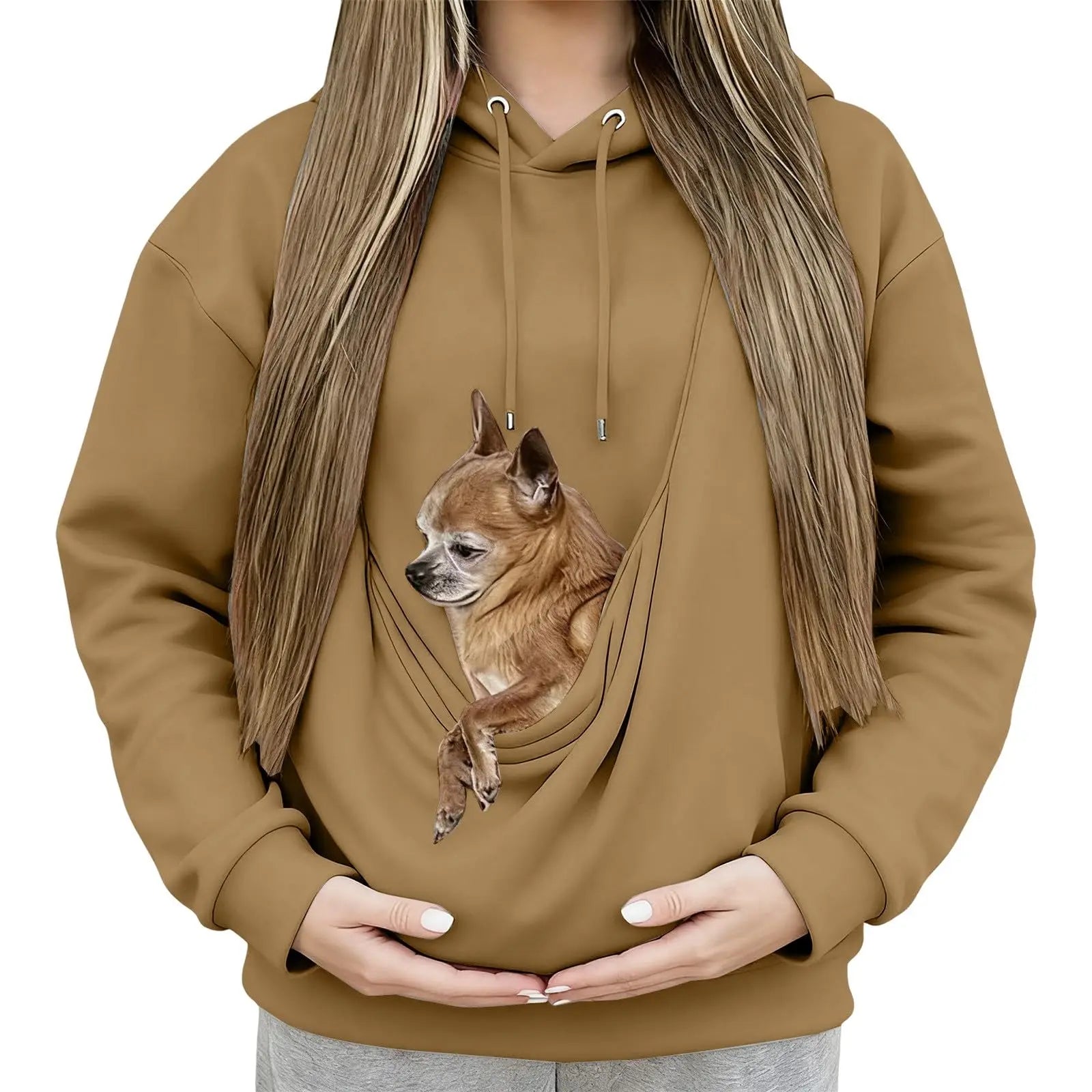 TuTuSol Pet Carrier Hoodie – Unisex Kangaroo Pouch Sweatshirt for Cats & Small Dogs