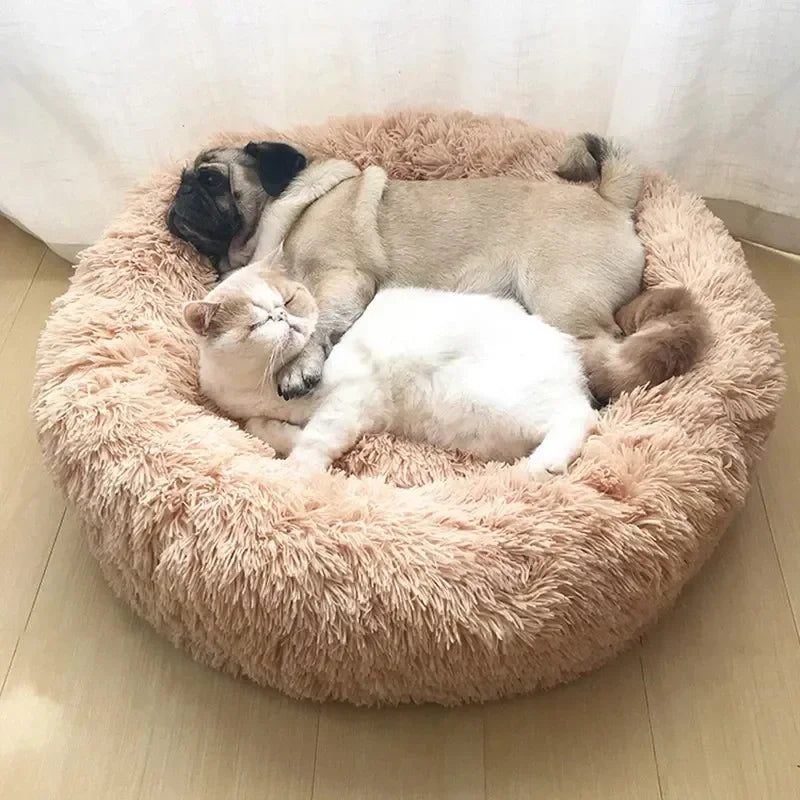 TuTuSol Donut Cat Bed – Super Soft Plush Calming Bed for Cats & Small Dogs, Machine Washable