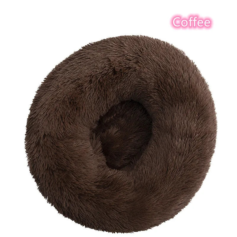 TuTuSol Donut Cat Bed – Super Soft Plush Calming Bed for Cats & Small Dogs, Machine Washable