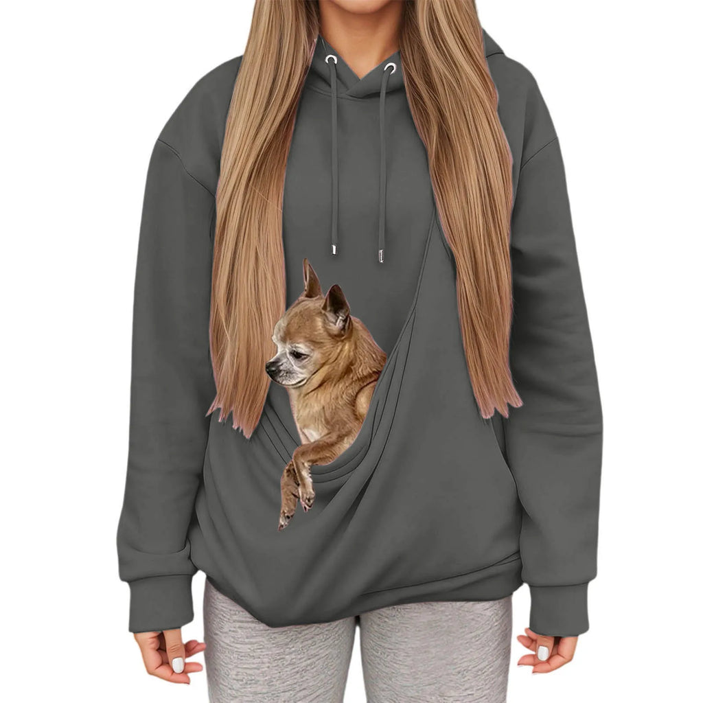 TuTuSol Pet Carrier Hoodie – Unisex Kangaroo Pouch Sweatshirt for Cats & Small Dogs