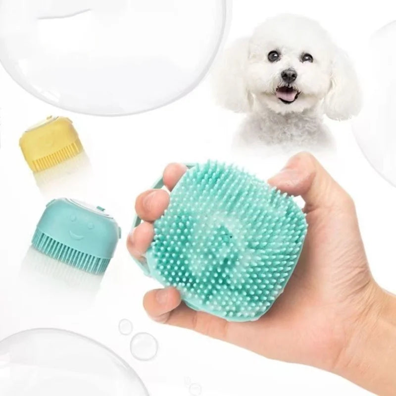 TuTuSol Silicone Dog Bath Massage Glove with Shampoo Dispenser – Gentle Grooming Brush for Dogs & Cats