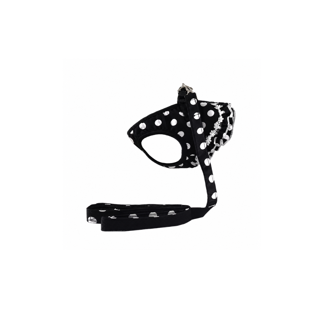 TuTuSol Polka Dot Dog Harness & Leash Set – Vest Harness with Lead for Small Dogs & Cats