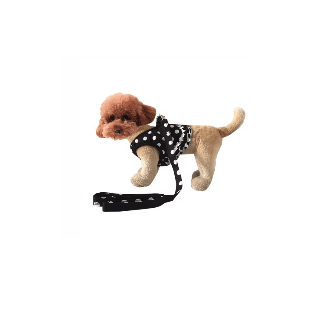 TuTuSol Polka Dot Dog Harness & Leash Set – Vest Harness with Lead for Small Dogs & Cats - TuTuSol Pet Supplies n' More!